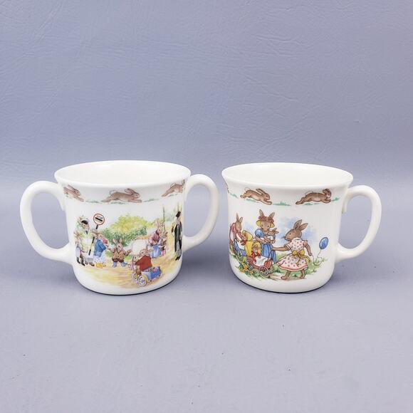 Royal Dalton Bunnykins Coffee Cups Lot 2 Coffee Mug, Beatrix Potter Peter Rabbit - Picture 1 of 11